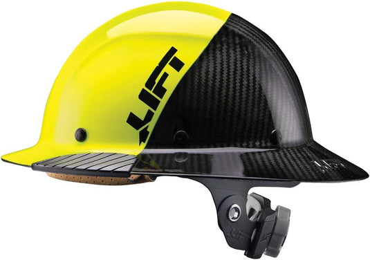 LIFT Safety DAX Fifty 50 Carbon Fiber Full Brim Hardhat (Yellow)